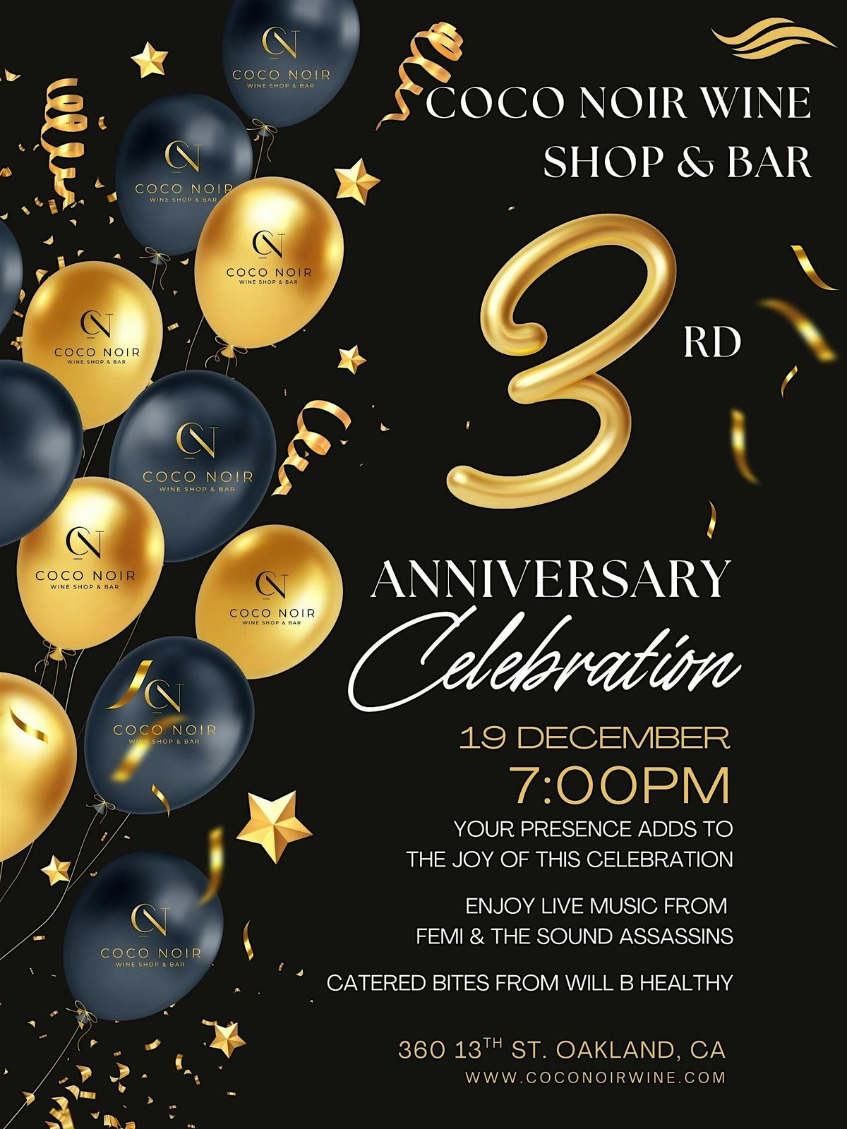 CoCo Noir Anniversary Celebration: Wine, Music and Bites