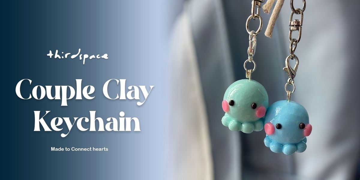 Couple clay keychain