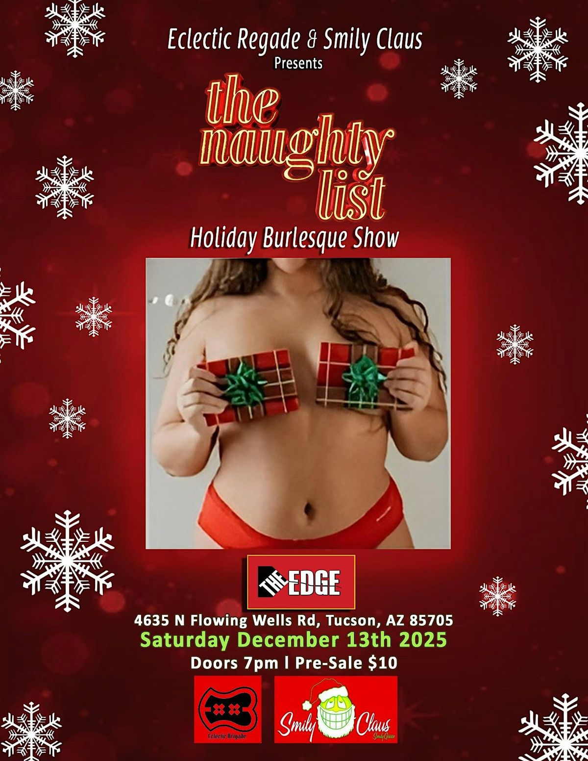 The Naughty List Holiday Burlesque Show Sat December 13th Tucson@Edge 21+