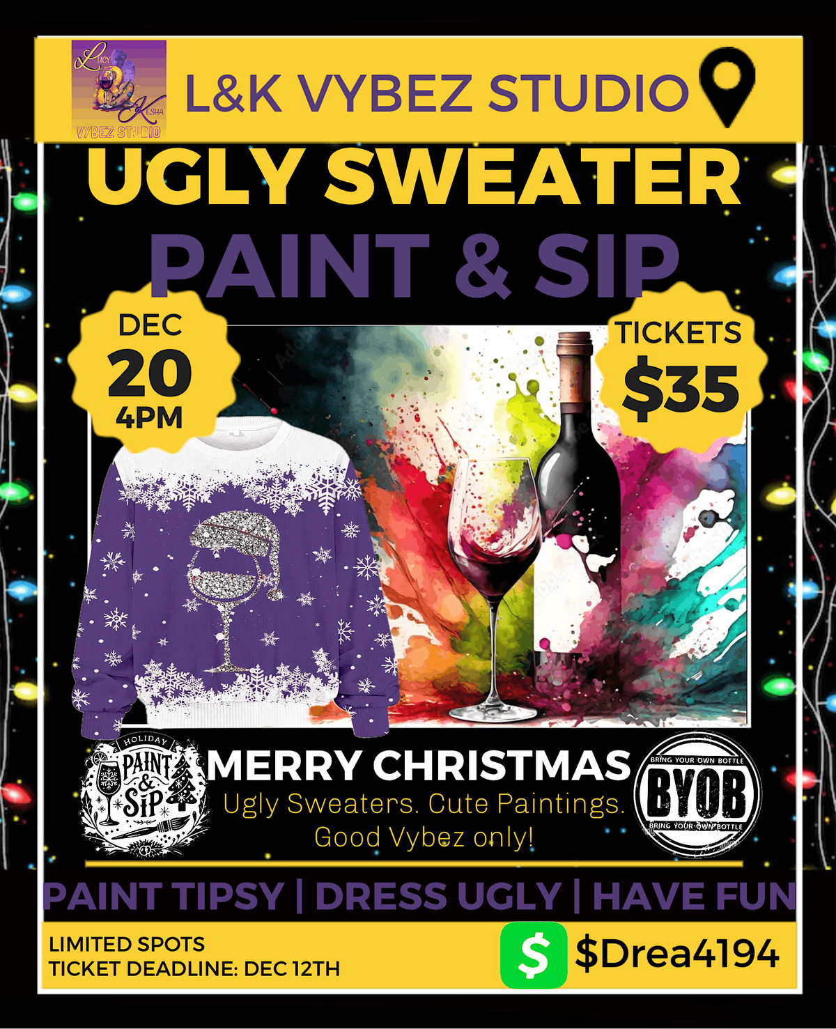 Ugly Sweater Paint & Sip