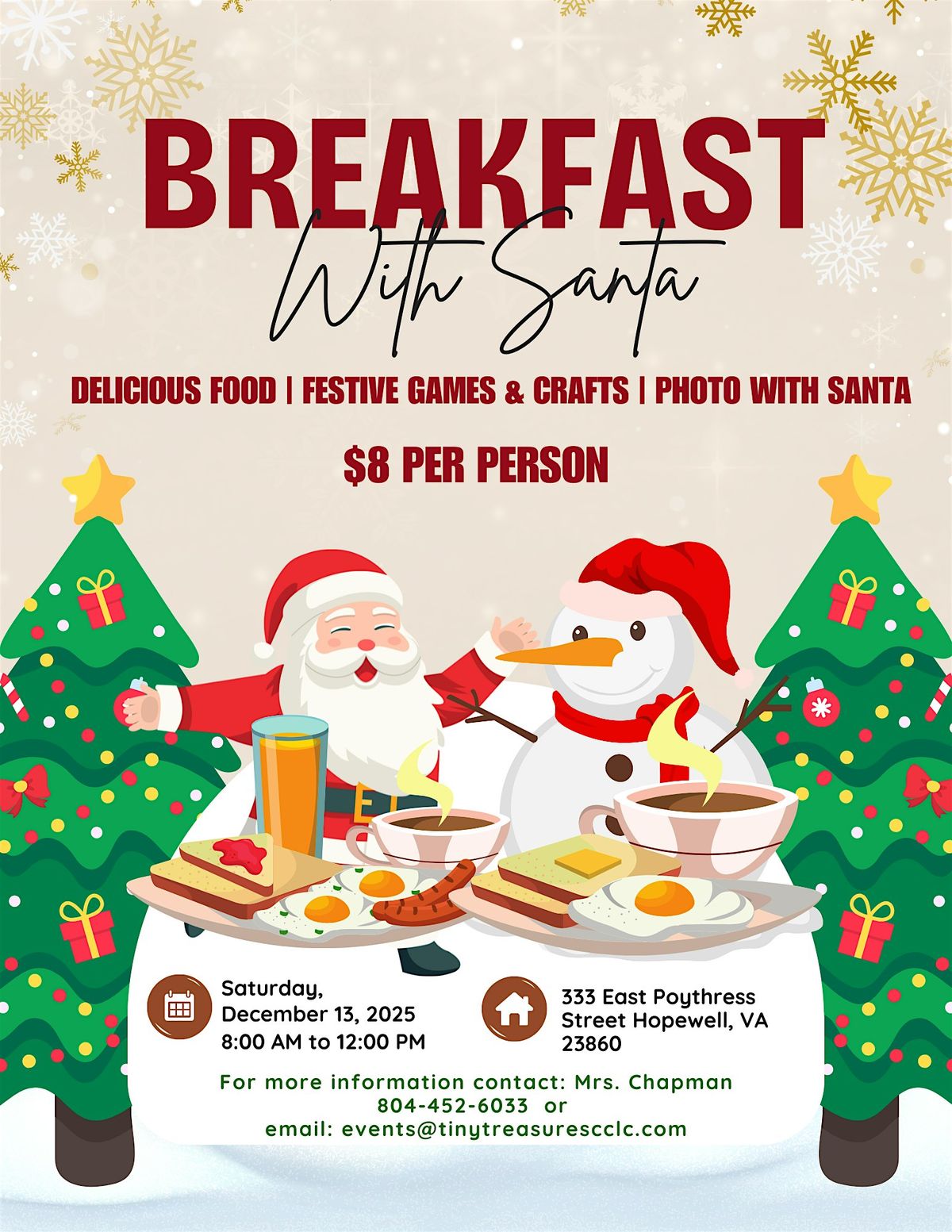 Breakfast with Santa presented by Tiny Treasures Child Care