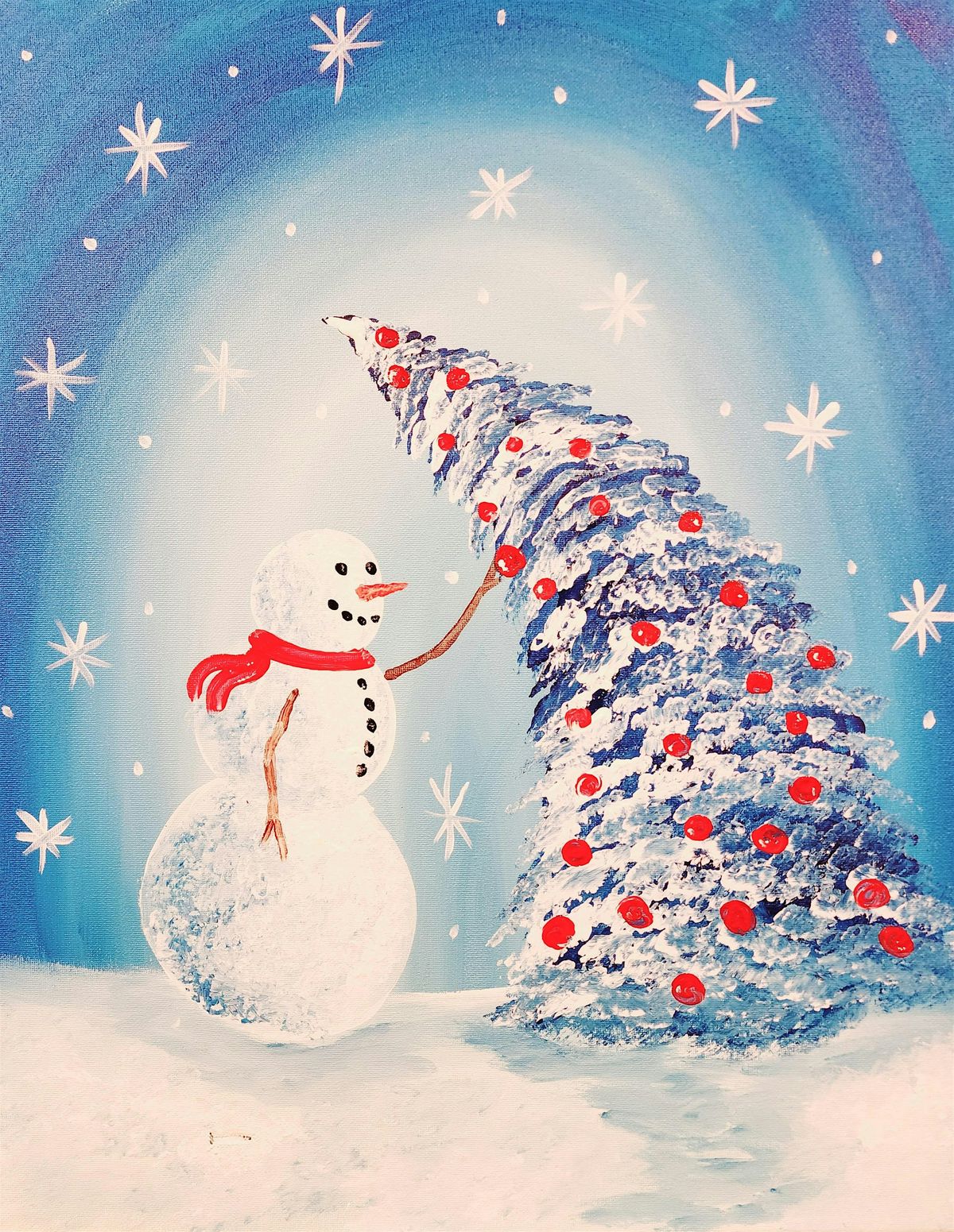 Snowy Christmas Adult and Kids Paint Event