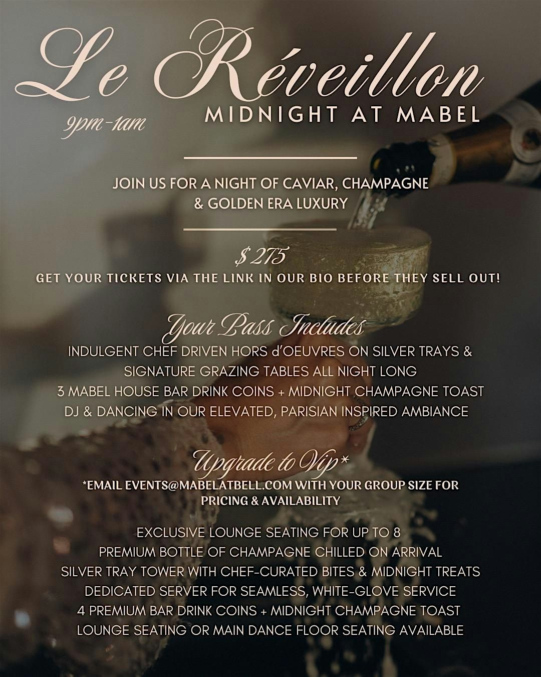 LE REVEILLON - MIDNIGHT AT MABEL - NYE PARTY