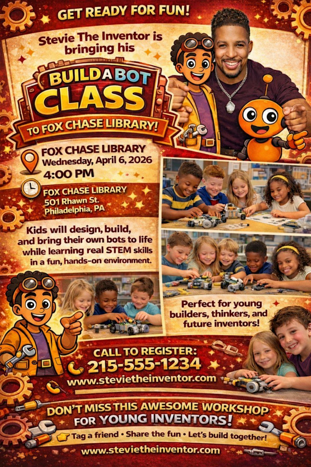 Stevie The Inventor Build A Bot Class At Fox Chase Library. at Fox ...