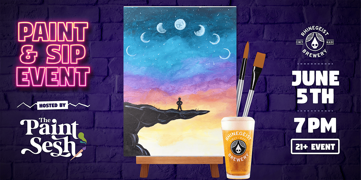 Paint & Sip Painting Event in Cincinnati, OH \u2013 \u201cLunar Peak\u201d at Rhinegeist