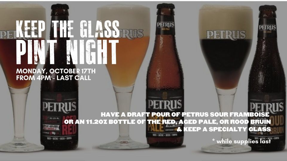 Keep The Glass Pint Night Petrus The Ginger Man, Irving, TX