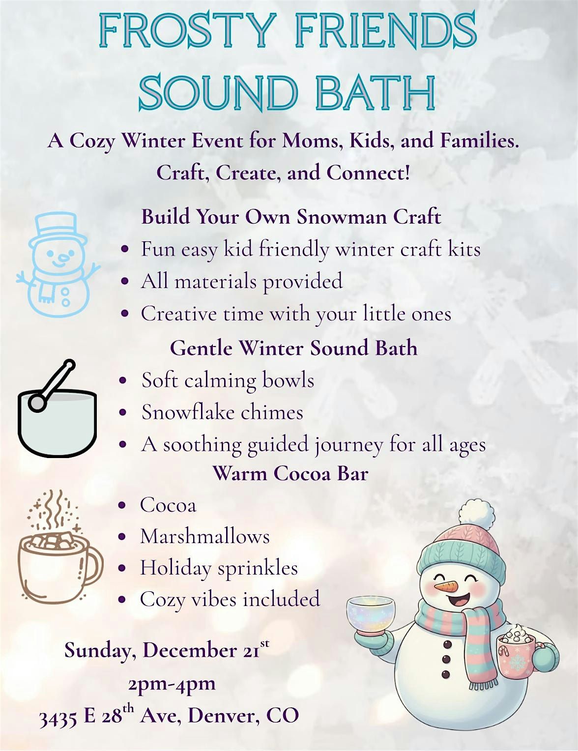 Frosty Friends Holiday Workshop