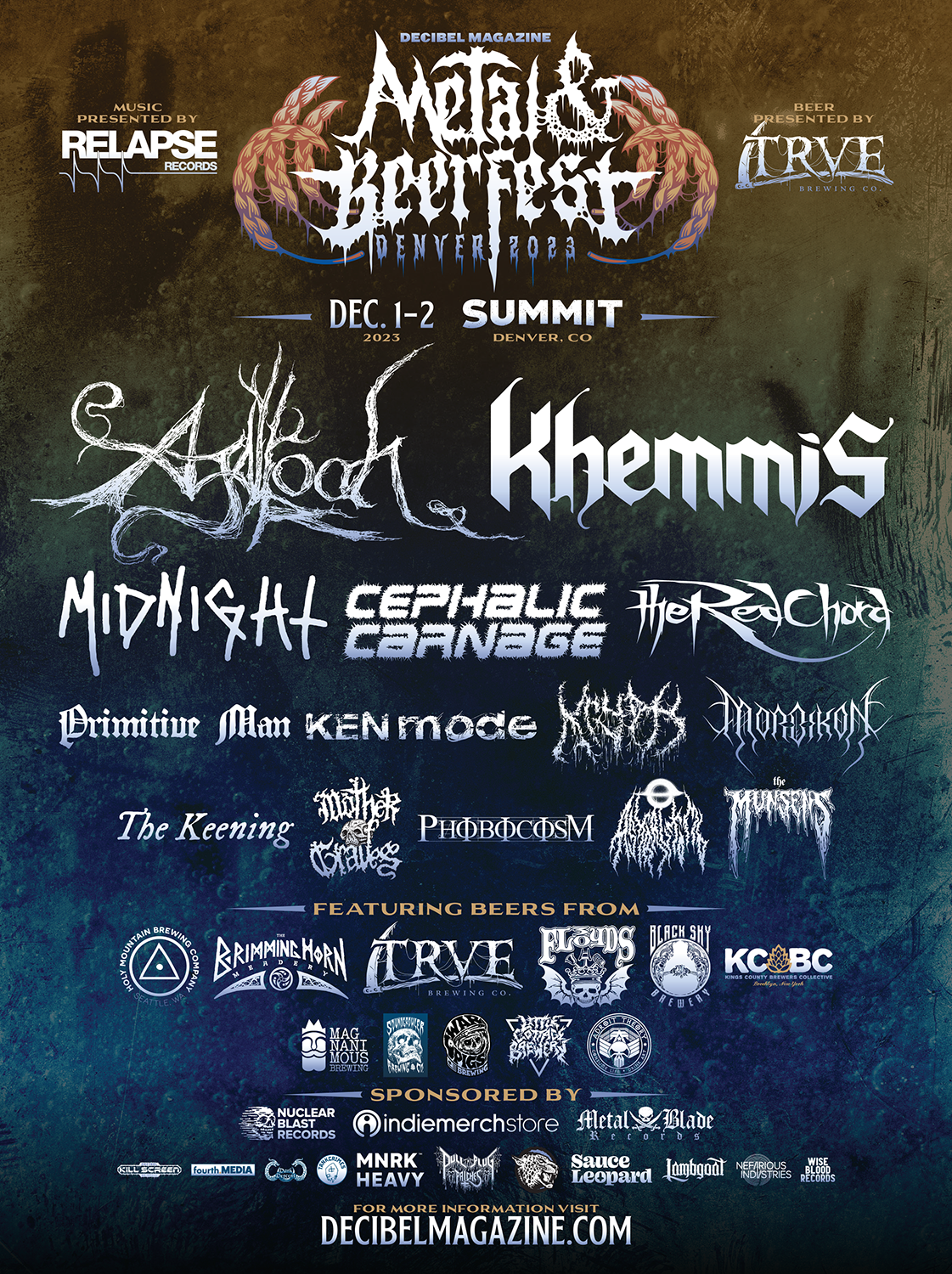 Decibel Metal and Beer Fest - 2 Day Pass at Fillmore Auditorium Denver