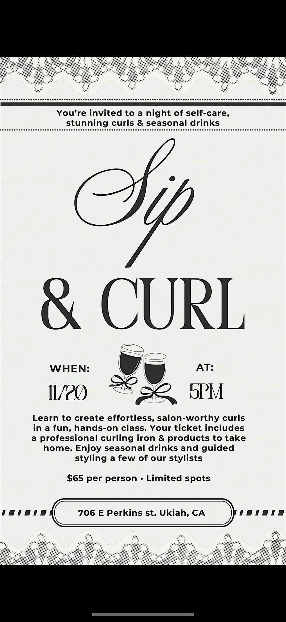Sip & Curl at BellaMae Beauty Studio