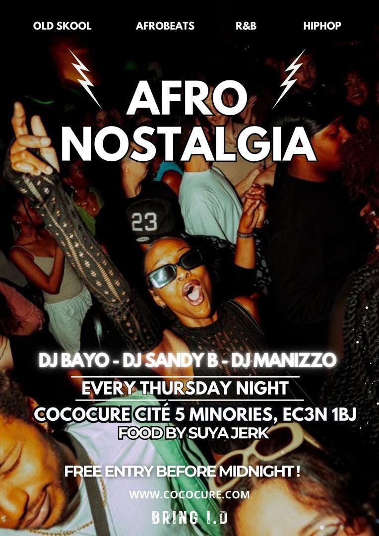 Afro Nostalgia AFTER DARK\u2013 Old School Afrobeats, 90s R&B, Classic Hip Hop with Dj Bayo and Dj Sandy B