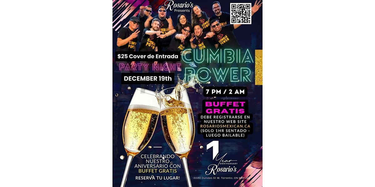 NOCHE DE ANIVERSARIO (DECEMBER 19) Orchesta "Cumbia Power"