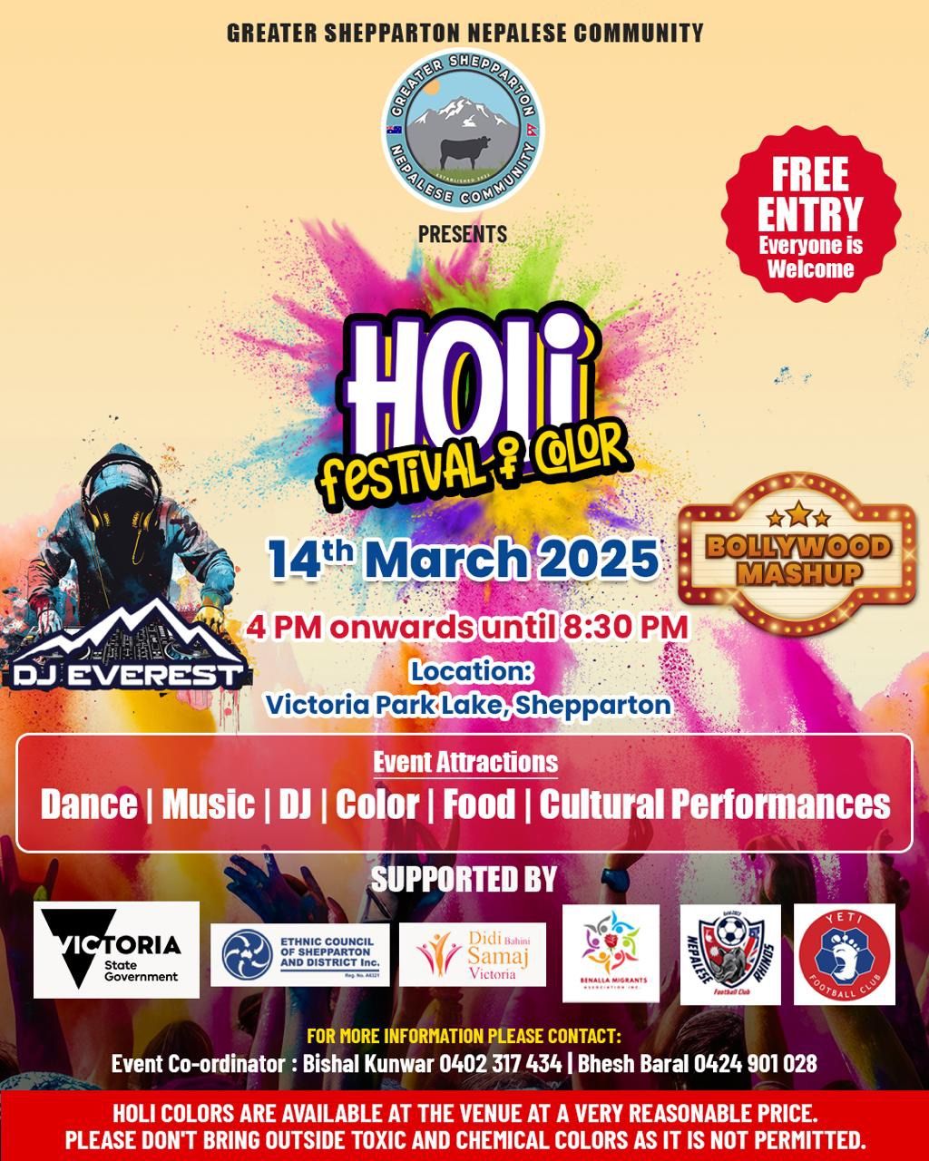 holi festival melbourne 2025