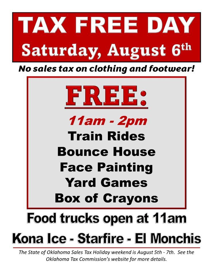 Tax Free Day Evans Drug Center, Enid, OK August 6, 2022