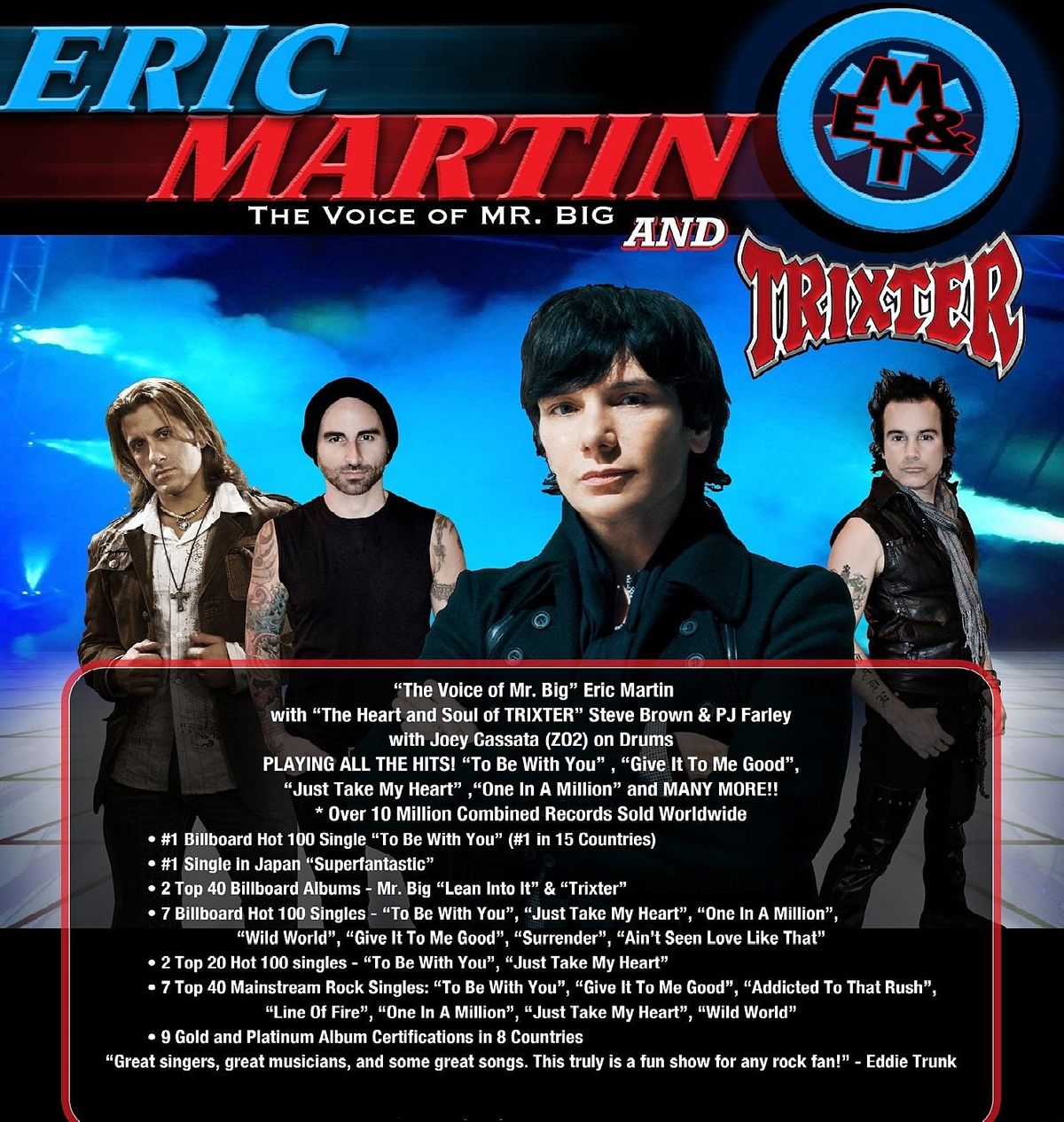 Eric Martin Of Mr Big Trixter Montage Music Hall Rochester Ny August 21