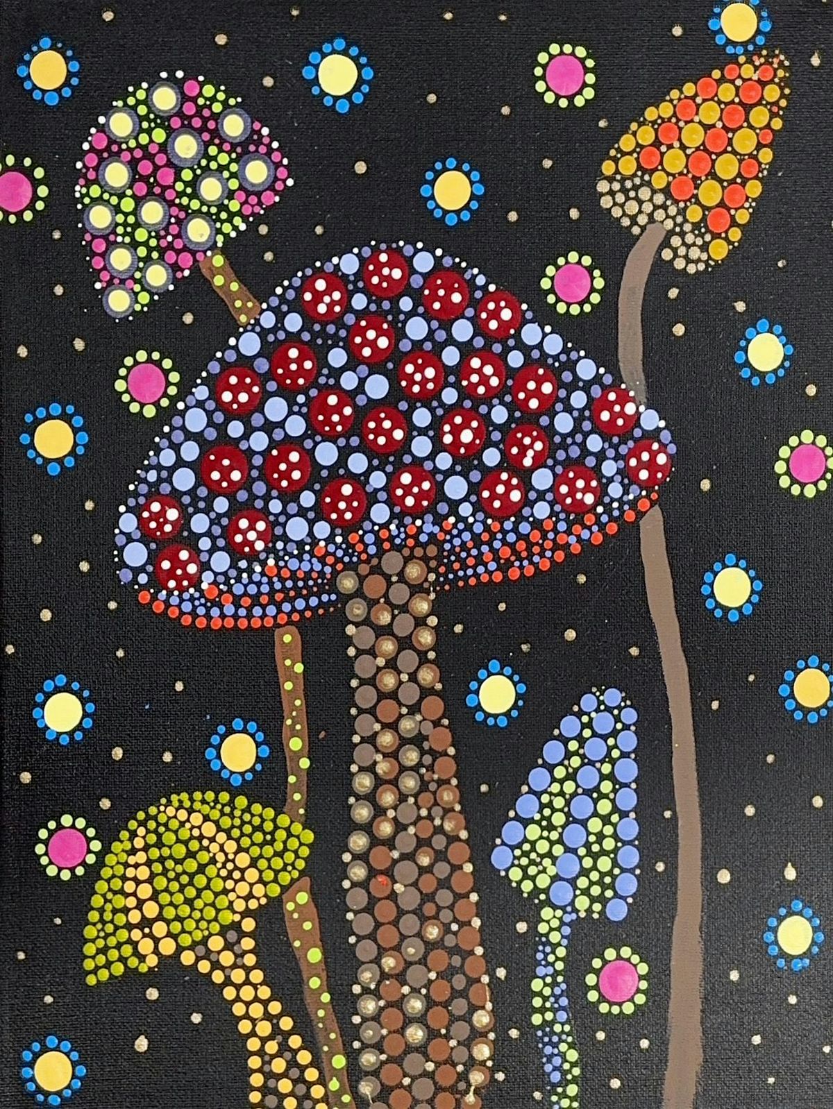 Magical Mushrooms: Dotted Painting Workshop with Beth Goulet at Moonstone