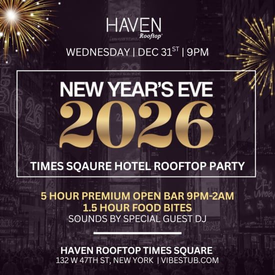 New Years Eve Celebration at Haven Rooftop