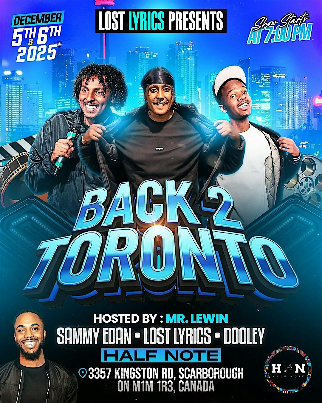 BACK 2 TORONTO Comedy Show - Saturday 7PM