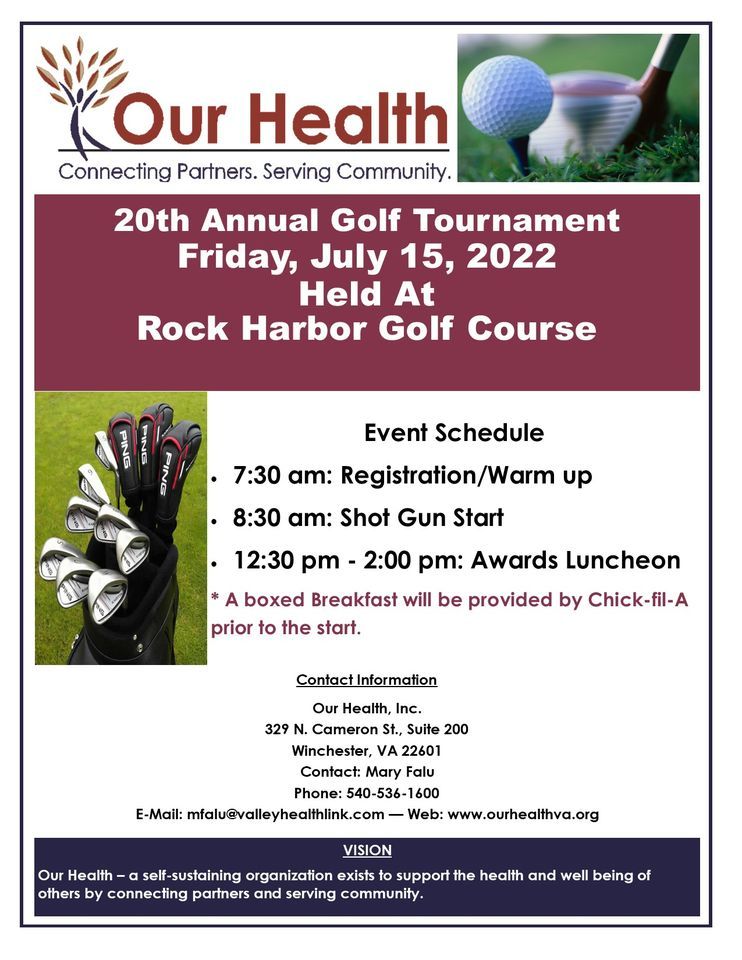 20th Annual Golf Tournament | Rock Harbor Golf Course, Winchester, VA ...