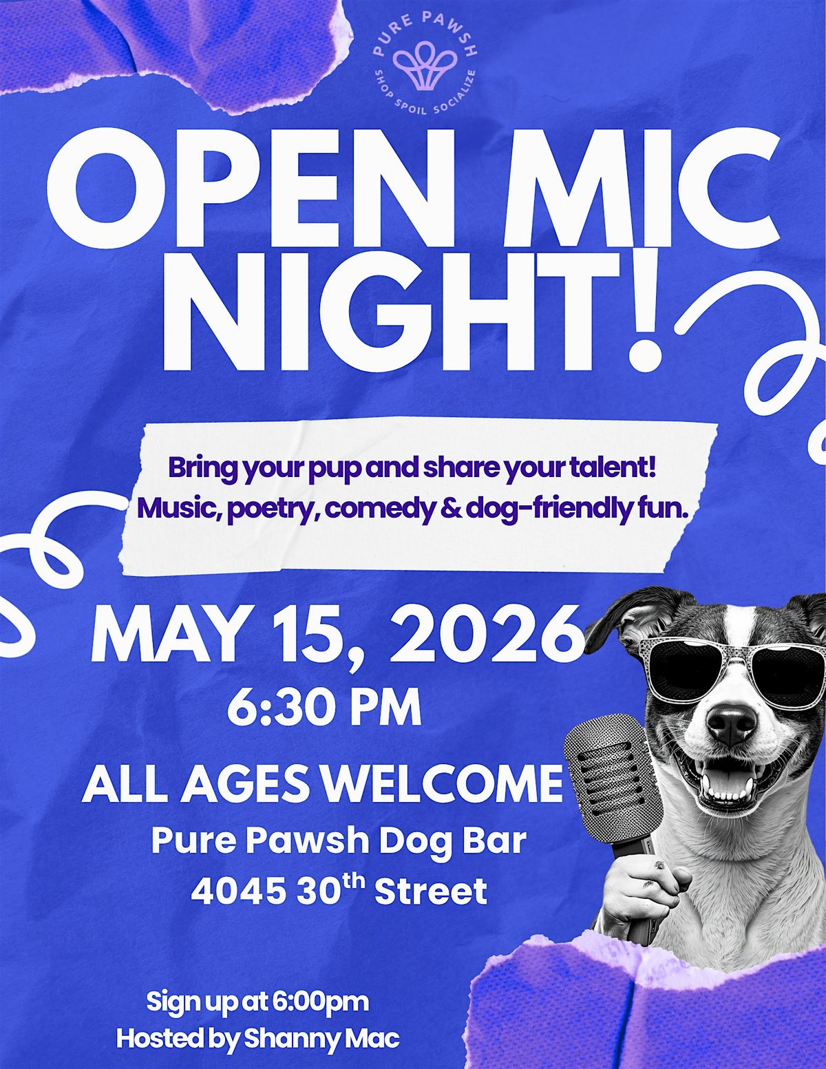 Dog Friendly Open Mic Night