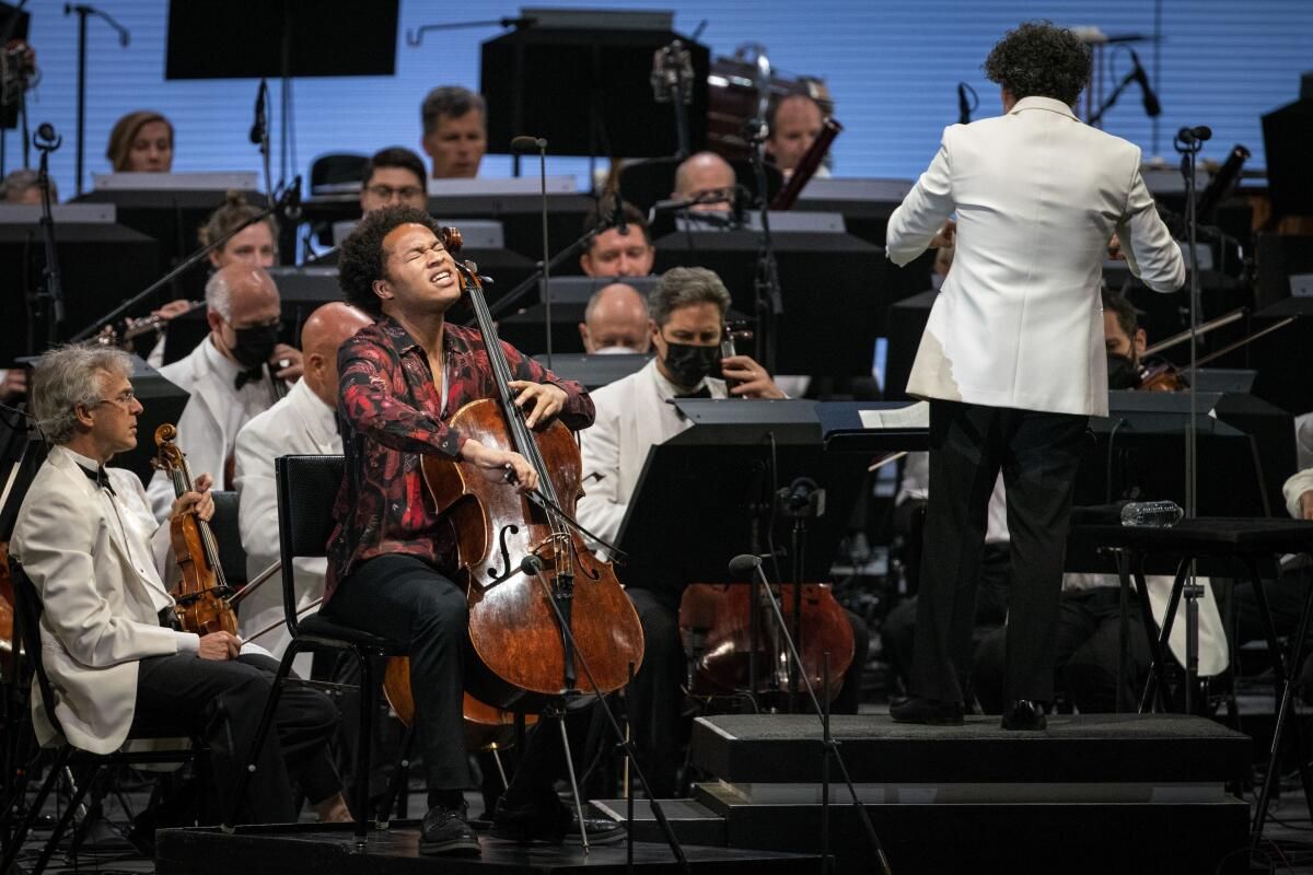 Gustavo Dudamel and Sheku Kanneh-Mason at David Geffen Hall