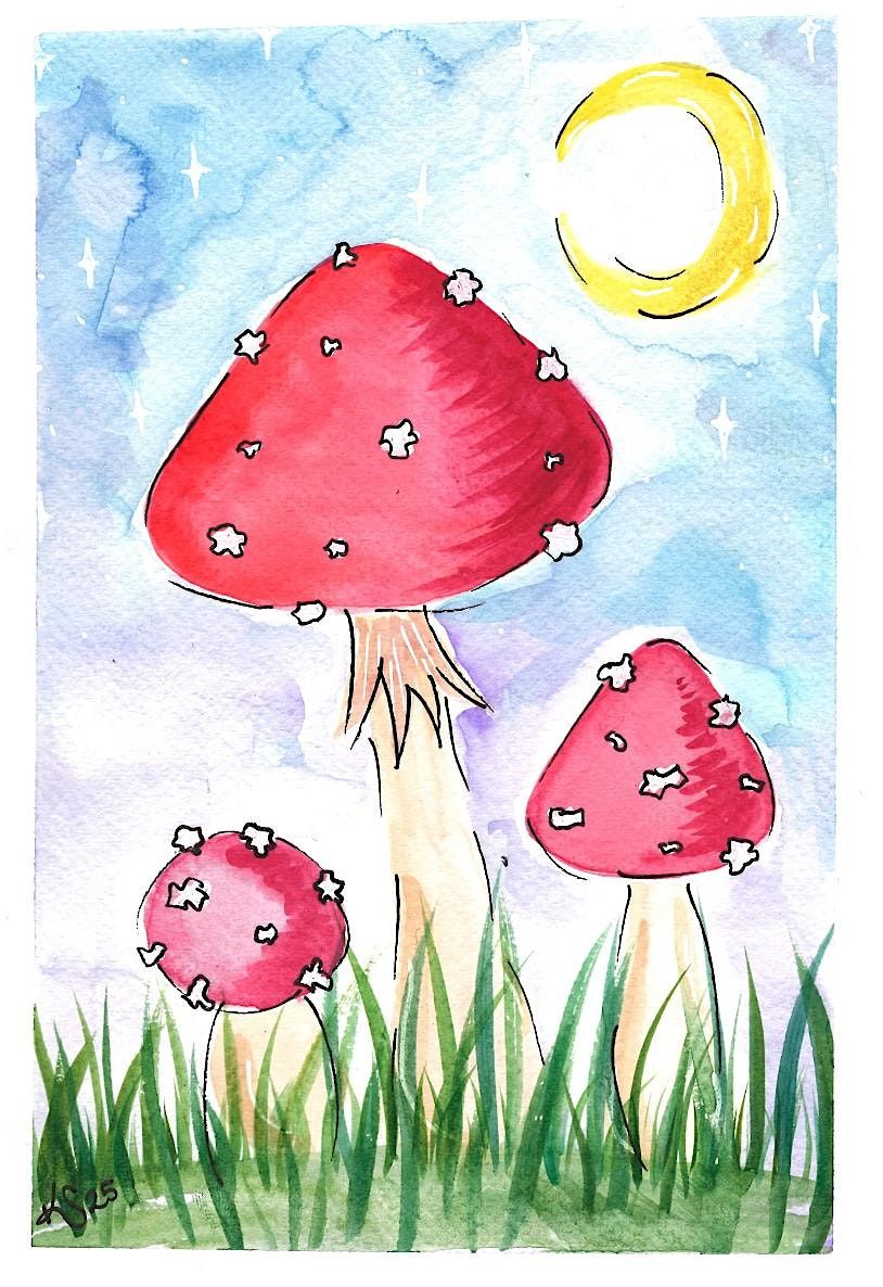Watercolor Paint & Sip with The Tipsy Toadstool - Mushroom Magic