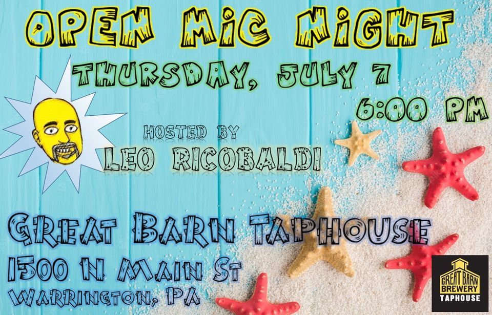 Open Mic Night at Great Barn Taphouse