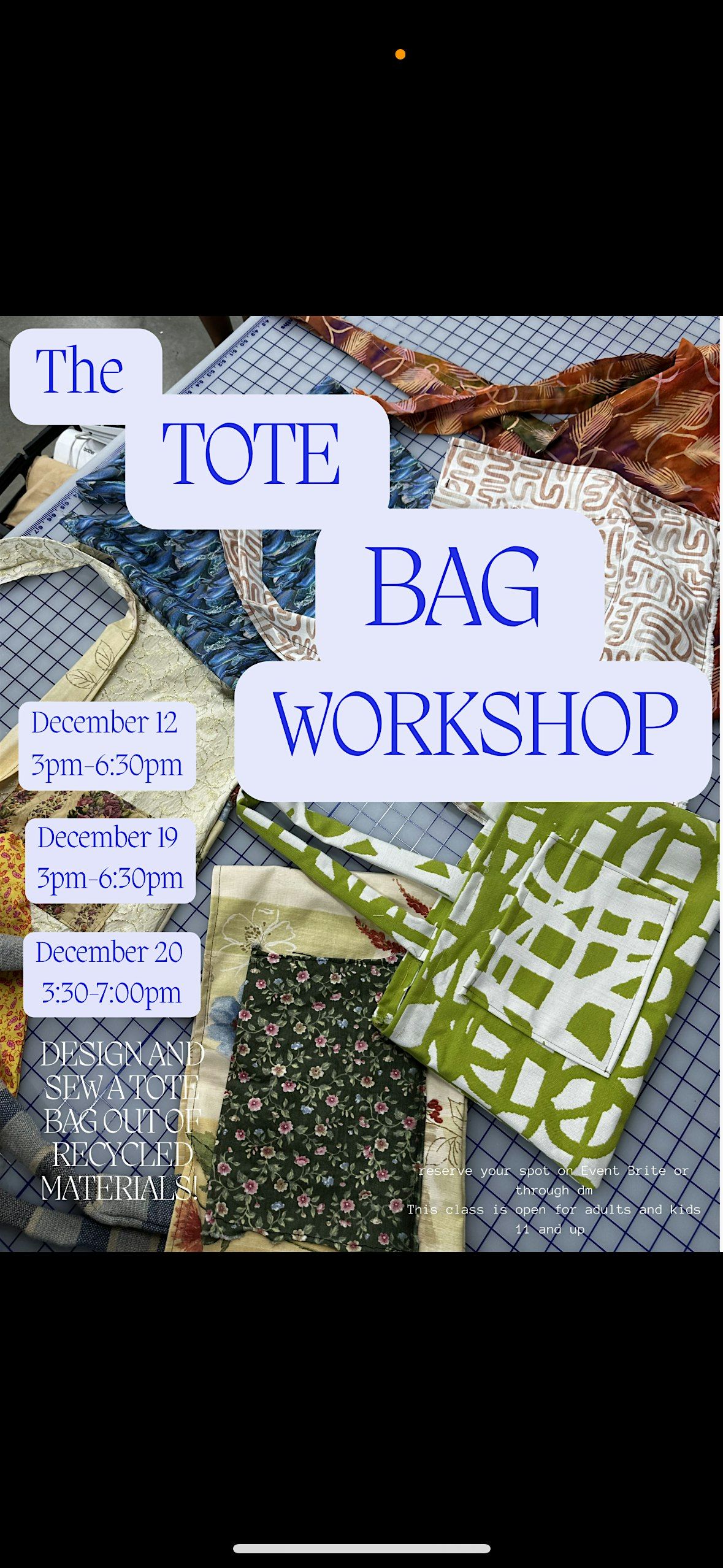 Rooted Threads Tote Bag Workshop