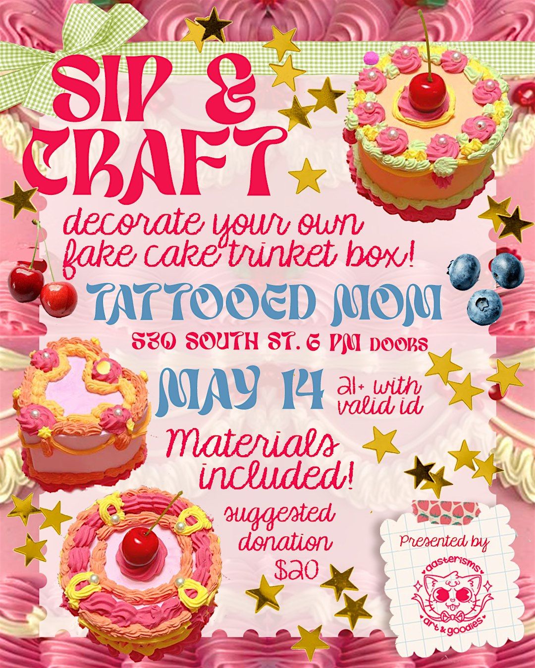 Sip & Craft!  Cake Trinket Box