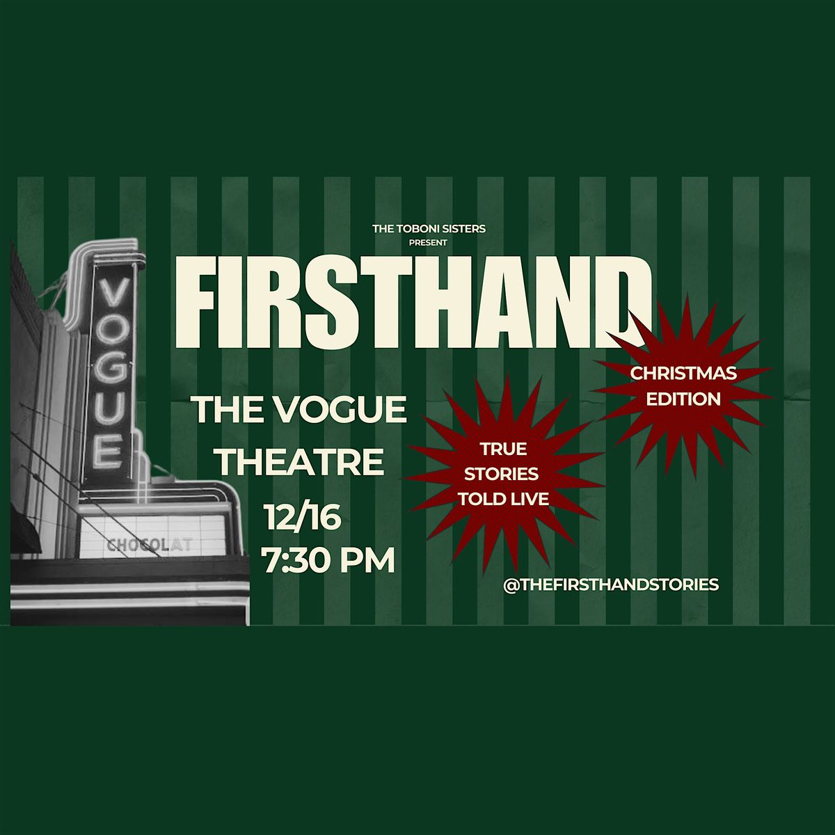 FIRSTHAND : Unbelievable Stories. Told Live.