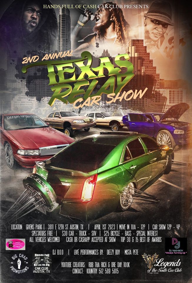 Texas Relays Car Show 2023 Givens Park, Austin, TX April 1, 2023