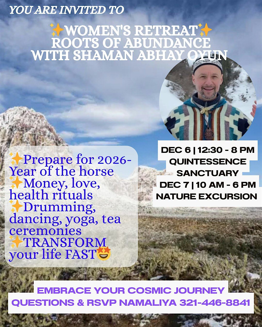 Women's Retreat: Roots of Abundance with Shaman Abhay Oyun