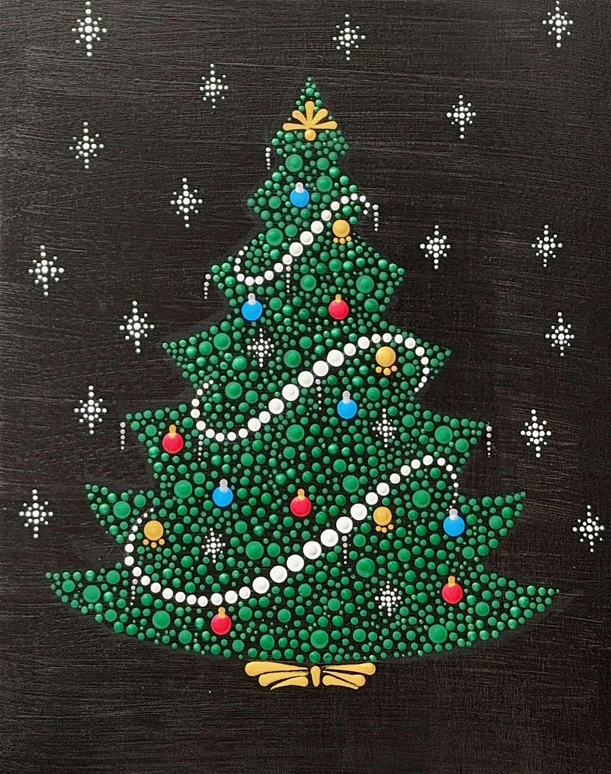 Dot Art Christmas Tree \u2013 Holiday Painting Class at Moonstone Art Studio