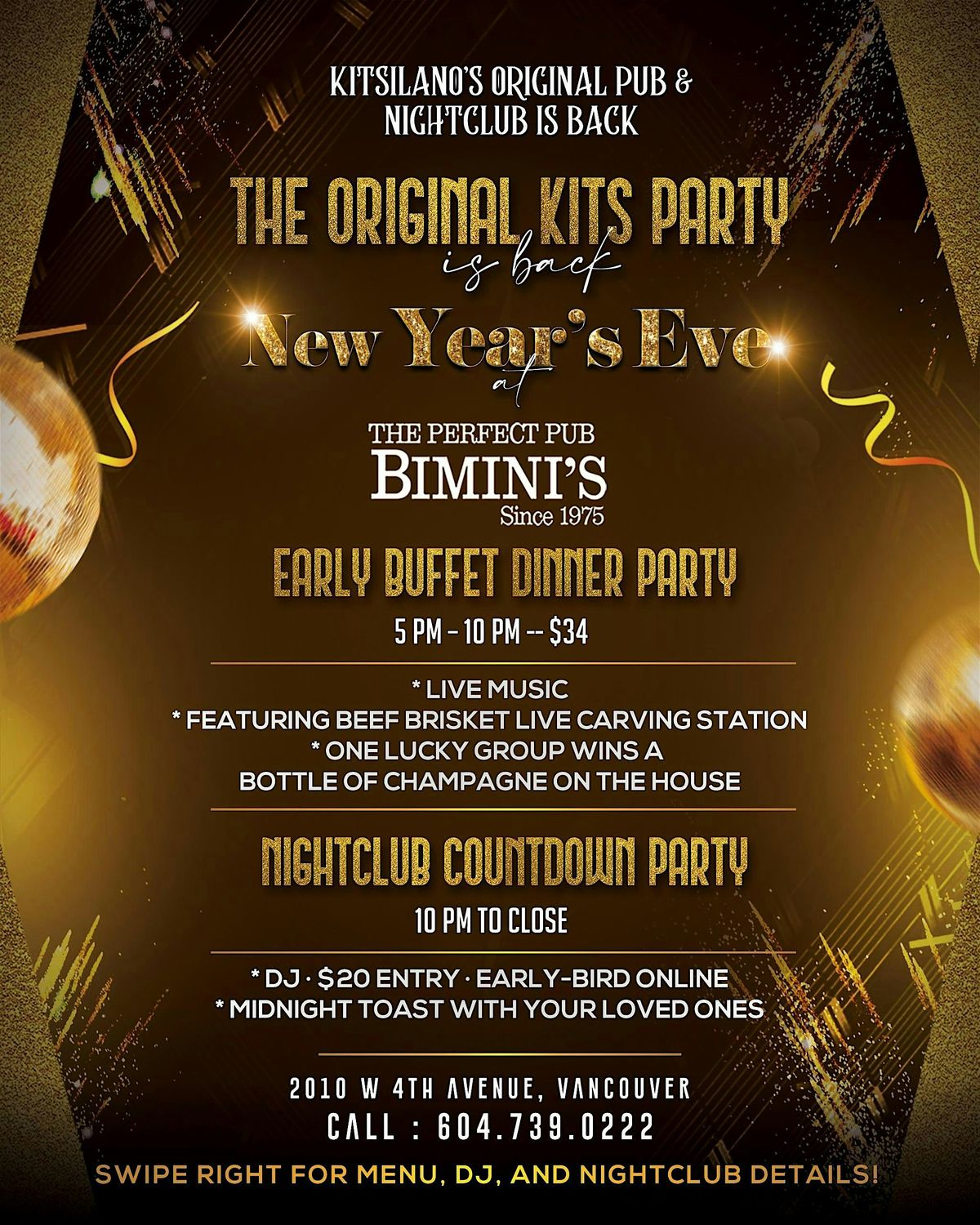 Bimini\u2019s New Years Eve Dinner & Live Music Party