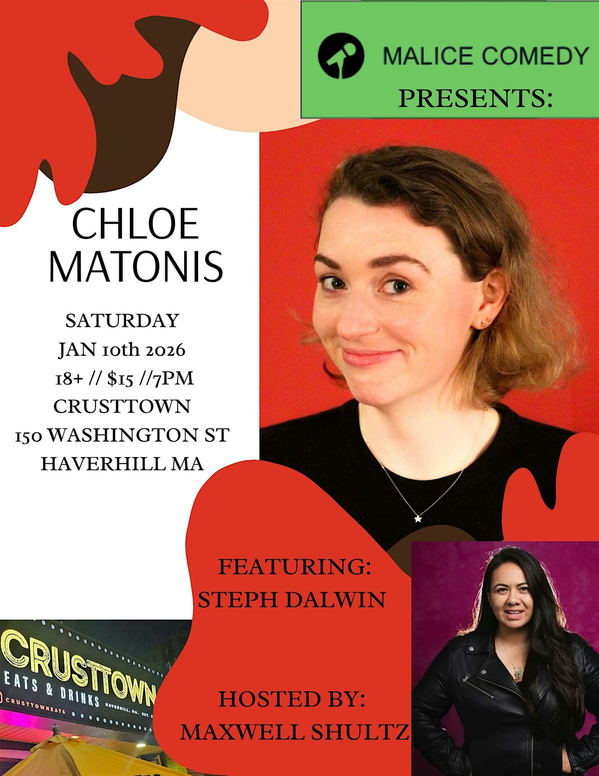 COMEDIAN, CHLOE MATONIS, LIVE AT CRUSTTOWN