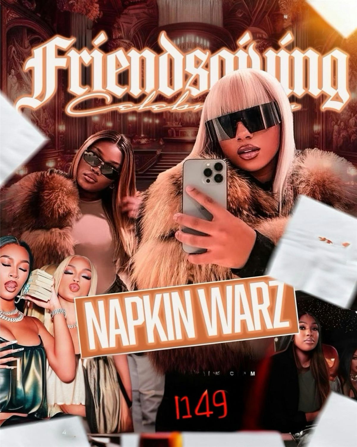 Friendsgiving Celebration \u2013 NAPKIN WARZ! $200 bottle specials