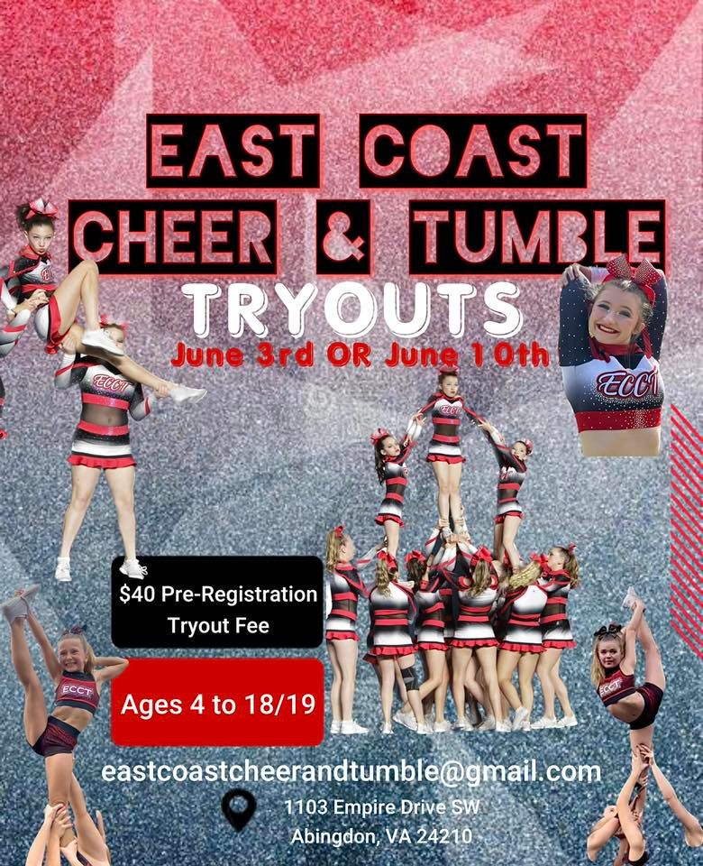 ECCT Tryouts East Coast Cheer & Tumble, Abingdon, VA June 3, 2023