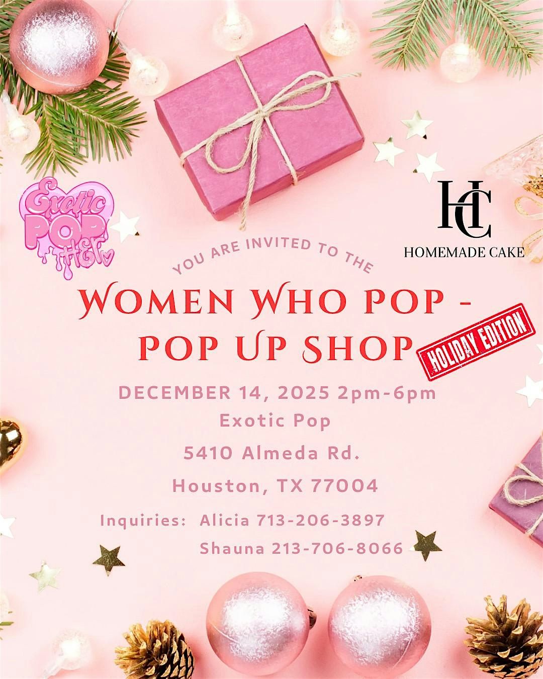 Women Who Pop- Pop up Shop: Holiday Edition