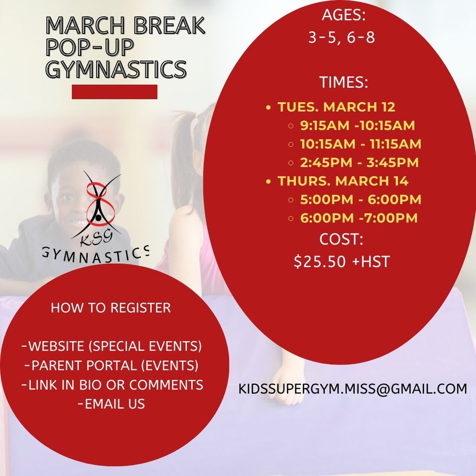 POPUP GYMNASTICS CLASS 3620A Laird Road unit 9&10, Mississauga, ON