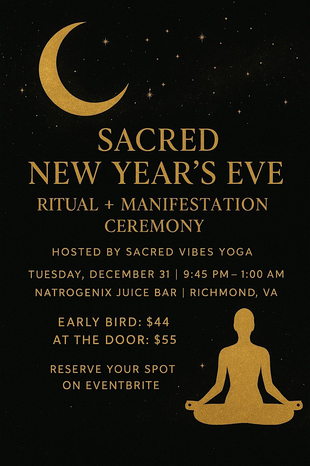 SACRED NEW YEARS EVE RITURAL & MANIFESTATION CERMONY