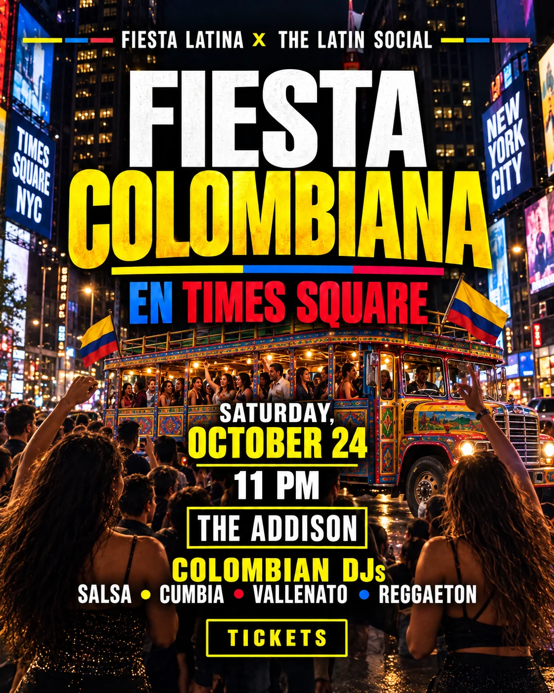 Fiesta Colombiana en Times Square | Colombian Latin Party NYC at The ...