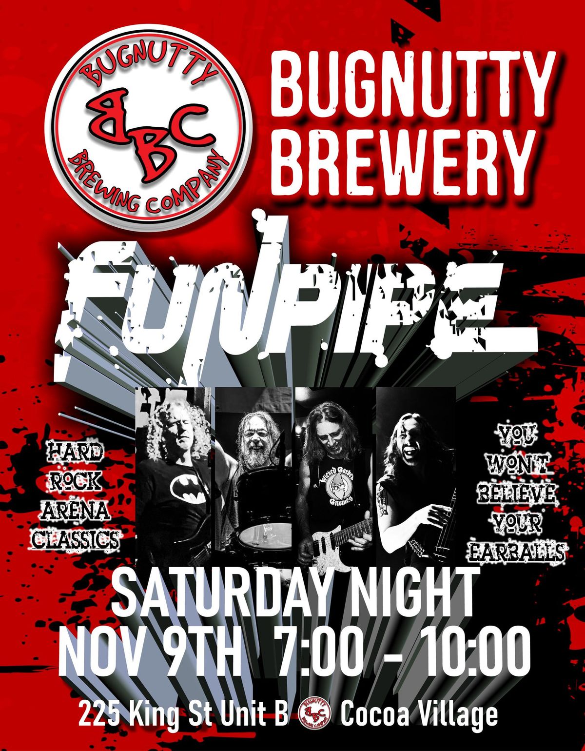 Funpipe, live Bugnutty Bugnutty Brewing Company, Cocoa, FL