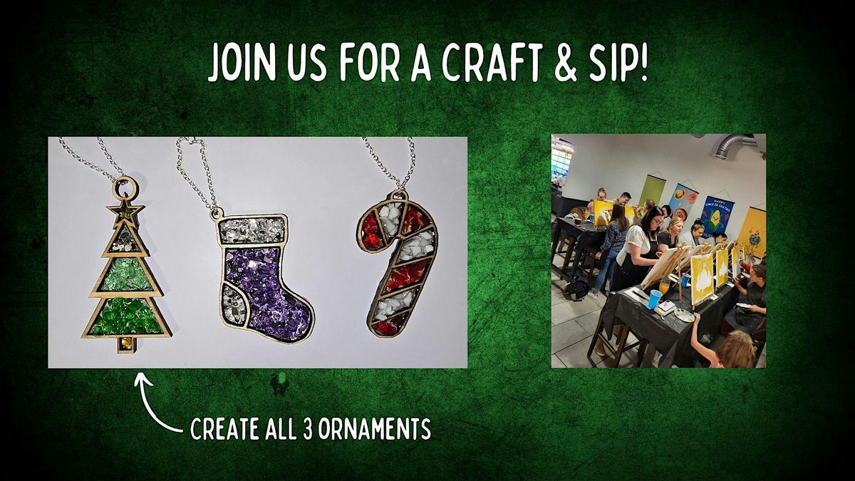 Craft & Sip - Crushed Glass Ornaments - at Peculier Ales!