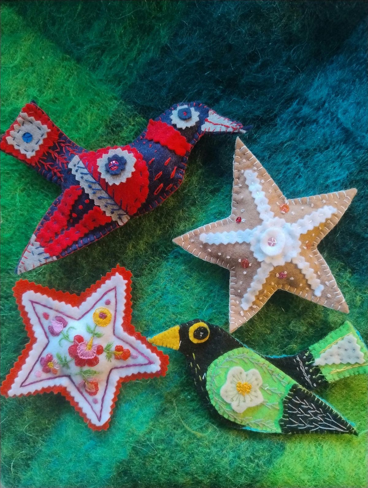 Christmas  Embroidered Felt decoration workshop