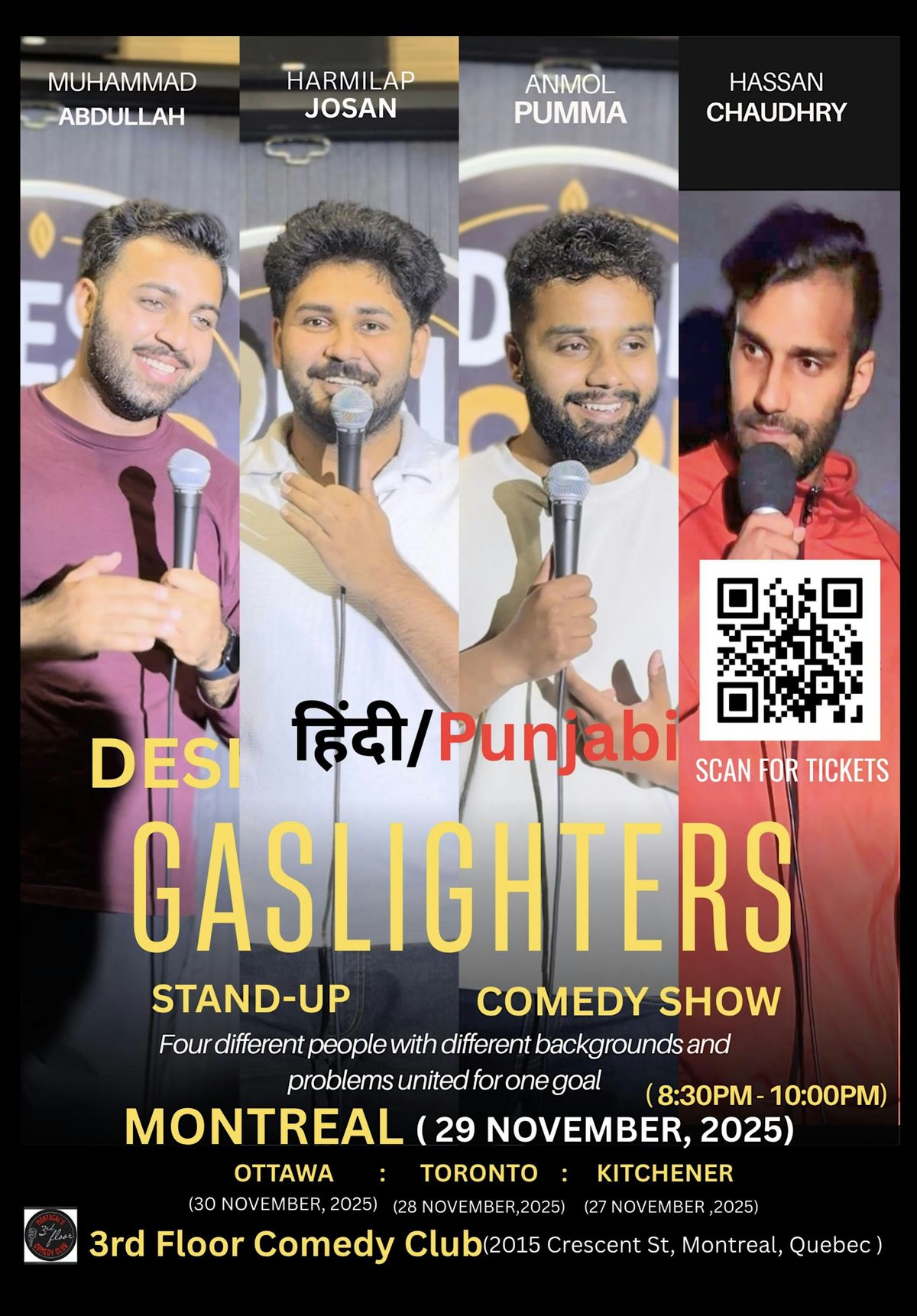 Desi gaslighters standup comedy show in Montreal