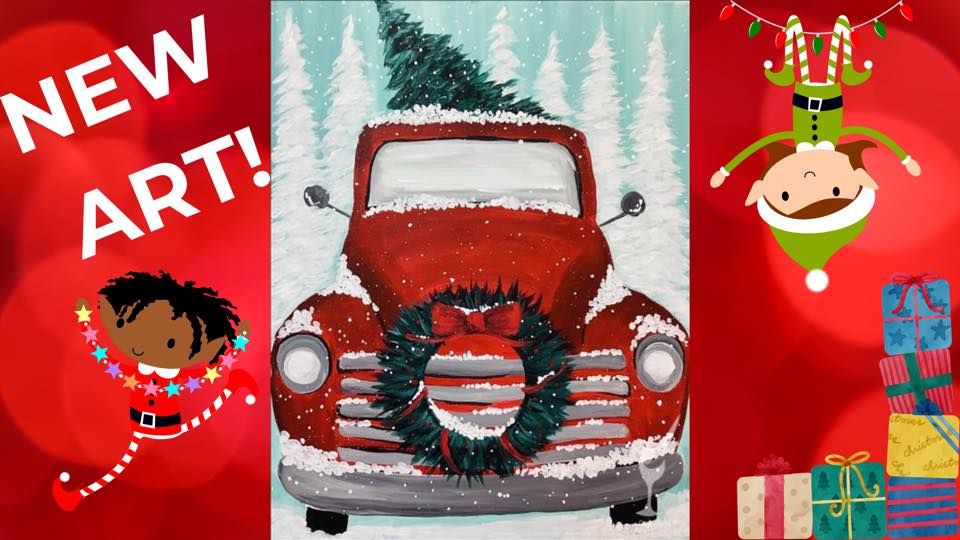 New Holiday ART! “Holiday Truck”! Ages 18+ Painting with a