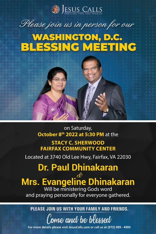 Washington, . Blessing Meeting | Stacy C. Sherwood Community Center,  Fairfax, VA | October 8, 2022