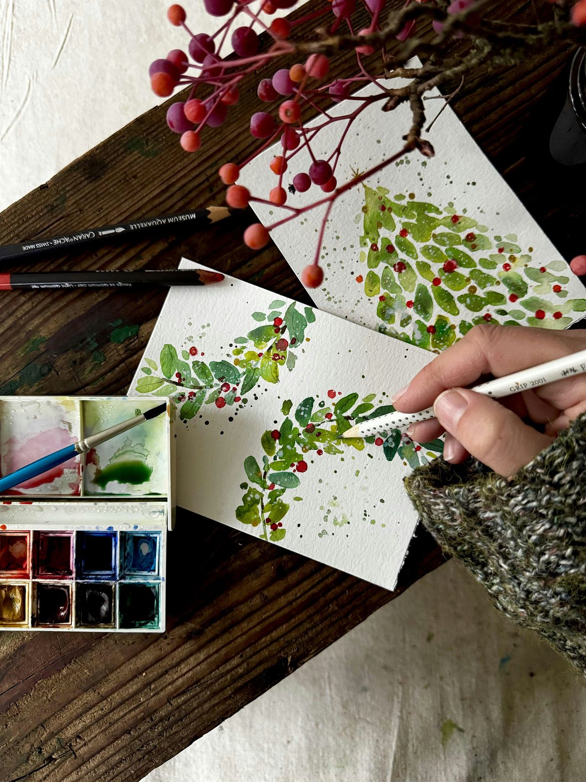 Holiday Watercolour Painting with Liana, Dec 17 - 11:30 - 1:00 pm