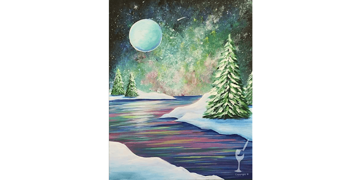 The Colors of a Cosmic Winter Eve - Paint and Sip in Denver | Classpop!\u2122