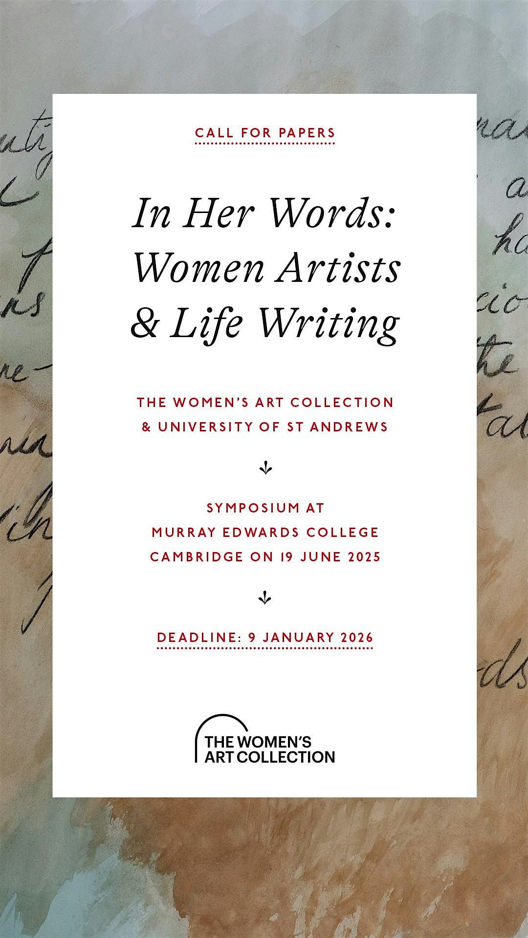 In Her Words: Women Artists and Life Writing Symposium