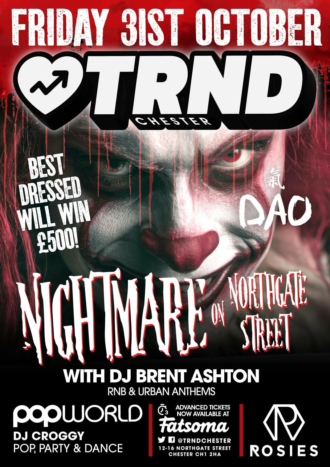 HALLOWEEN FRIDAY 31ST OCT @ ROSIES CHESTER